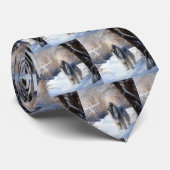 Afghan Hound Laat Het Sneeuw Kerstmis Stropdas (Opgerold)