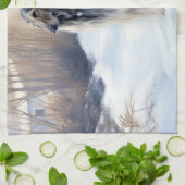 Afghan Hound Laat Het Sneeuw Kerstmis Theedoek (Gevouwen)