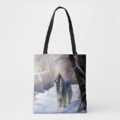 Afghan Hound Laat Het Sneeuw Kerstmis Tote Bag (Voorkant)