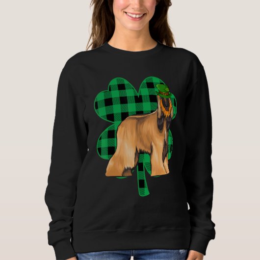 Afghan Hound Leprechaun St Patricks Day Lucky C Trui (Voorkant)
