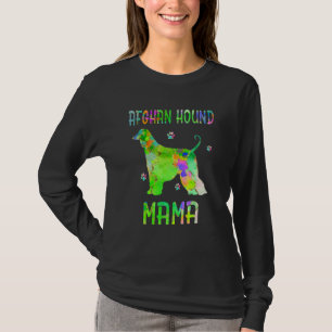 Afghan Hound Mama Colorful Dog mama T-shirt