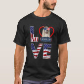 Afghan Hound Memorial Dag 4 van juli Veteran Hond T-shirt (Voorkant)