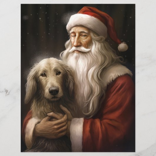 Afghan Hound met Sinterklaas Feestelijke Kerstmis (Achterkant)