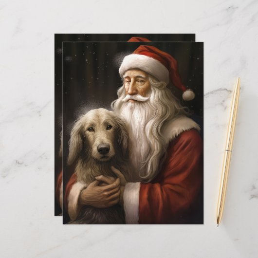 Afghan Hound met Sinterklaas Feestelijke Kerstmis (Voorkant / Achterkant in situ)