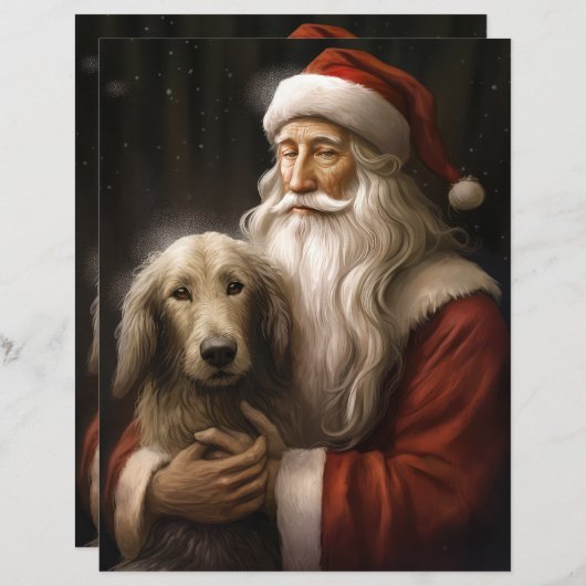 Afghan Hound met Sinterklaas Feestelijke Kerstmis (Voorkant / Achterkant)