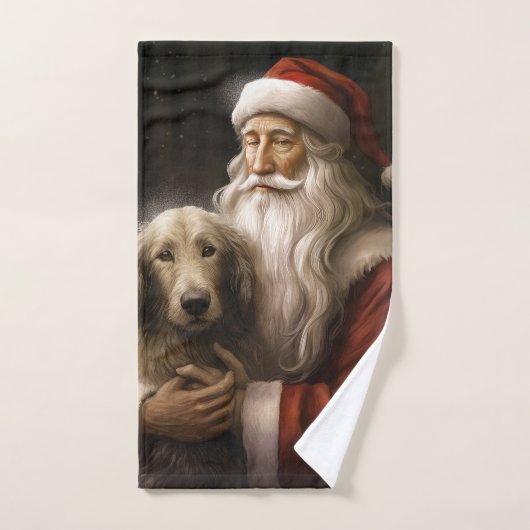 Afghan Hound met Sinterklaas Feestelijke Kerstmis Bad Handdoek (Handdoek)