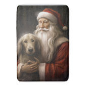 Afghan Hound met Sinterklaas Feestelijke Kerstmis Badmat (Voorkant Verticaal)