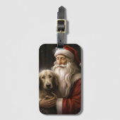 Afghan Hound met Sinterklaas Feestelijke Kerstmis Bagagelabel (Voorkant (verticaal))