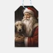 Afghan Hound met Sinterklaas Feestelijke Kerstmis Cadeaulabel (Voorkant)