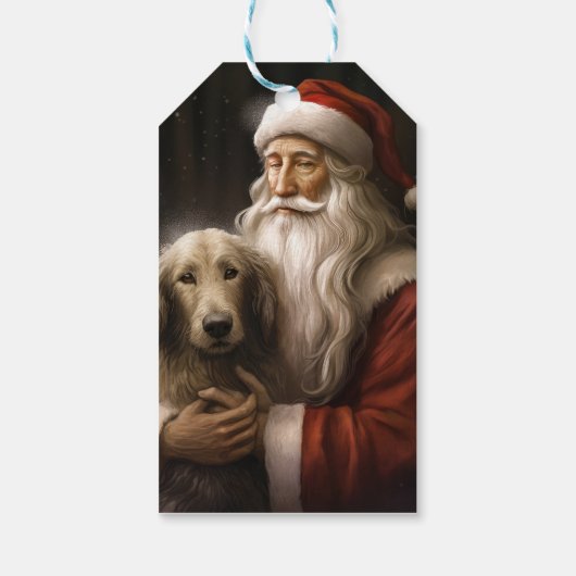 Afghan Hound met Sinterklaas Feestelijke Kerstmis Cadeaulabel (Achterkant)