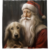 Afghan Hound met Sinterklaas Feestelijke Kerstmis Douchegordijn (Voorkant)