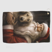 Afghan Hound met Sinterklaas Feestelijke Kerstmis Golfhanddoek (Horizontaal)