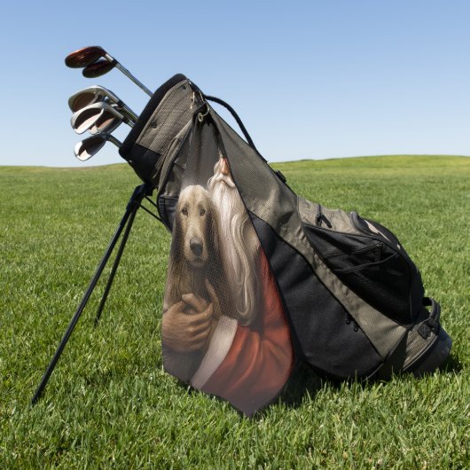 Afghan Hound met Sinterklaas Feestelijke Kerstmis Golfhanddoek (Groen)