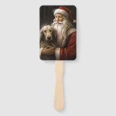 Afghan Hound met Sinterklaas Feestelijke Kerstmis Handwaaier (Voorkant)