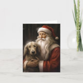 Afghan Hound met Sinterklaas Feestelijke Kerstmis Kaart (Voorkant)