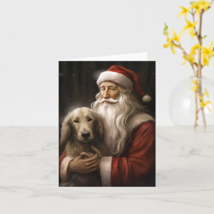 Afghan Hound met Sinterklaas Feestelijke Kerstmis Kaart