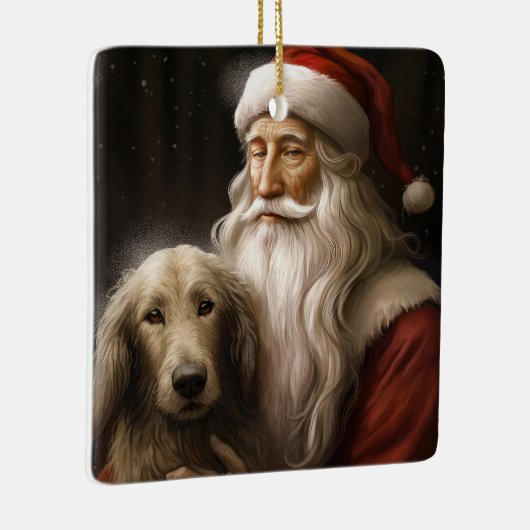 Afghan Hound met Sinterklaas Feestelijke Kerstmis Keramisch Ornament (Rechts)