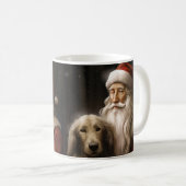 Afghan Hound met Sinterklaas Feestelijke Kerstmis Koffiemok (Voorkant rechts)