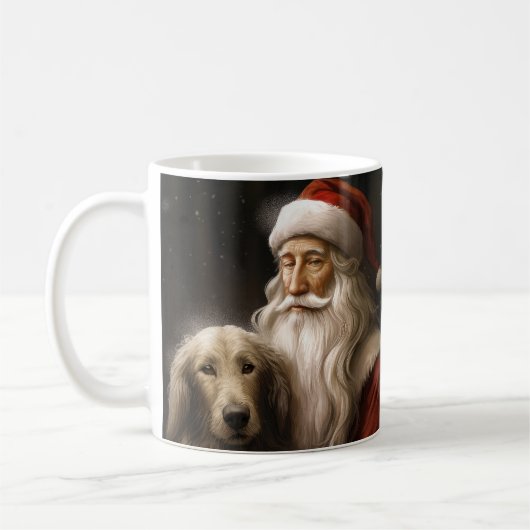 Afghan Hound met Sinterklaas Feestelijke Kerstmis Koffiemok (Links)