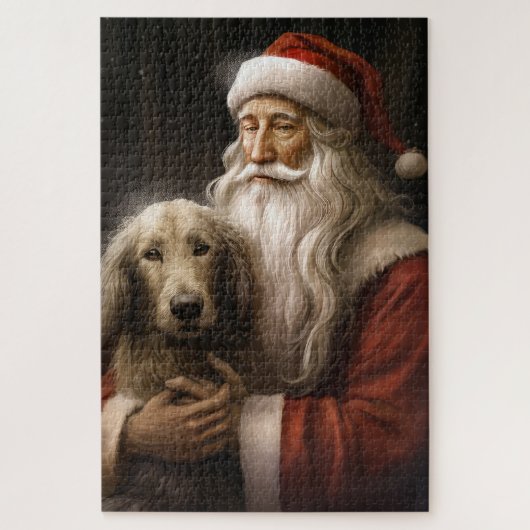 Afghan Hound met Sinterklaas Feestelijke Kerstmis Legpuzzel (Verticaal)