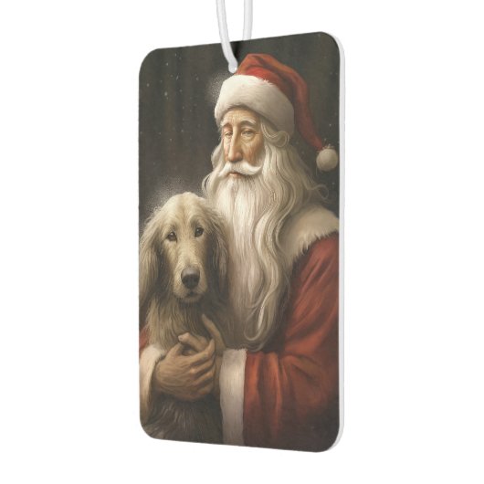 Afghan Hound met Sinterklaas Feestelijke Kerstmis Luchtverfrisser (Links)