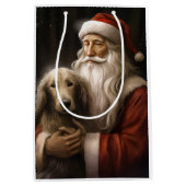Afghan Hound met Sinterklaas Feestelijke Kerstmis Medium Cadeauzakje (Voorkant)
