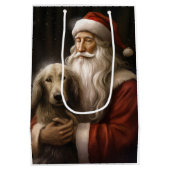 Afghan Hound met Sinterklaas Feestelijke Kerstmis Medium Cadeauzakje (Achterkant)