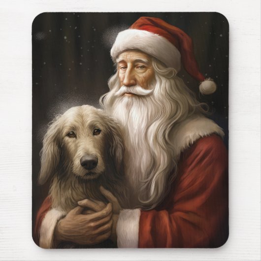 Afghan Hound met Sinterklaas Feestelijke Kerstmis Muismat (Voorkant)