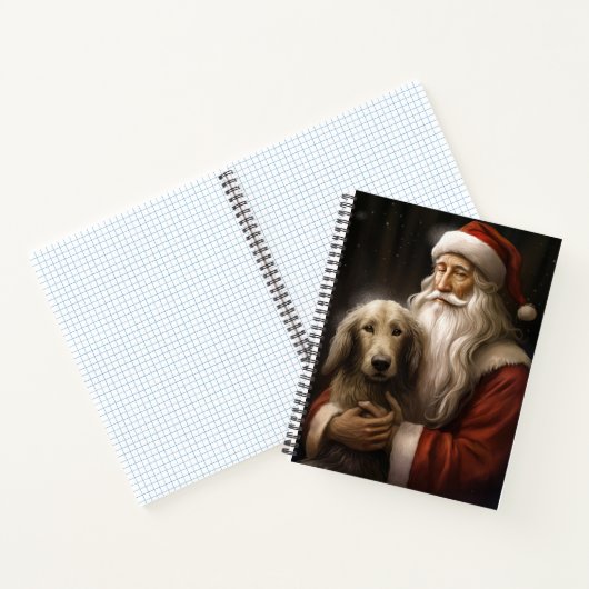 Afghan Hound met Sinterklaas Feestelijke Kerstmis Notitieboek (Binnen)