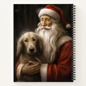 Afghan Hound met Sinterklaas Feestelijke Kerstmis Notitieboek (Achterkant)