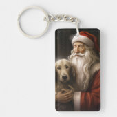 Afghan Hound met Sinterklaas Feestelijke Kerstmis Sleutelhanger (Voorkant)