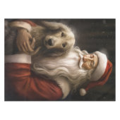 Afghan Hound met Sinterklaas Feestelijke Kerstmis Tafelkleed (Voorkant (Horizontaal))