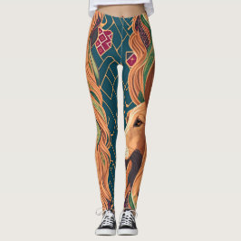 Afghan Hound Mozaïek Kleurrijk Gepersonaliseerd Pa Leggings