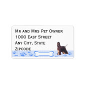 Afghan Hound op Blue Gingham Etiket (Voorkant)