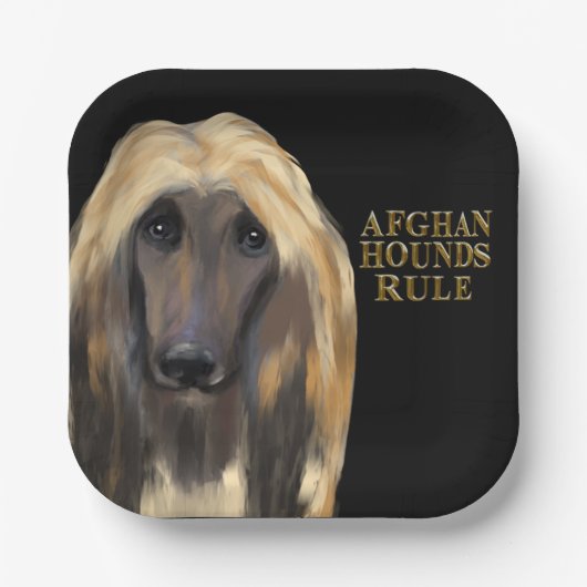AFGHAN HOUND PAPIEREN BORDJE (Voorkant)