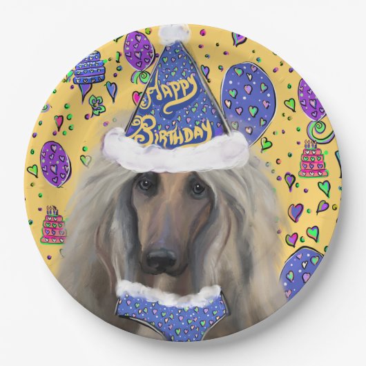 AFGHAN HOUND PAPIEREN BORDJE (Voorkant)