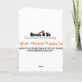 Afghan Hound Puppy Love Bedankkaart (Achterkant)
