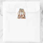 Afghan Hound Puppy Love Vierkante Sticker (Tas)