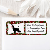 Afghan Hound Rendier Kerstmis Etiket (Insitu)