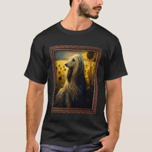 Afghan Hound Schilderij Zonnebloem Bloem Moeder Vr T-shirt