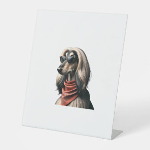 Afghan Hound Shirt Dog Mom Dad Balkh Baluchi T-shi Reclamebord Met Voetstuk