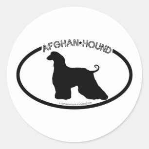 Afghan Hound Silhouet Zwart Sticker