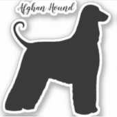 Afghan Hound Silhouette Hondenras Vinyl Sticker (Voorkant)