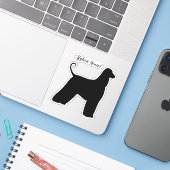 Afghan Hound Silhouette Hondenras Vinyl Sticker (Laptop met iPhone)