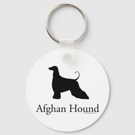 Afghan Hound Silhouette Sleutelhanger (Voorkant)
