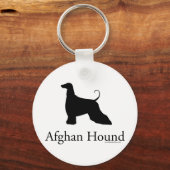 Afghan Hound Silhouette Sleutelhanger (Voorkant)