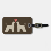 Afghan Hound Silhouetten met Hart Bagagelabel (Voorkant horizontaal)