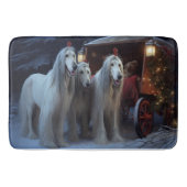 Afghan Hound Snowy Sleigh Ride Kerstmisdecor Badmat (Voorkant)