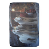 Afghan Hound Snowy Sleigh Ride Kerstmisdecor Badmat (Voorkant Verticaal)