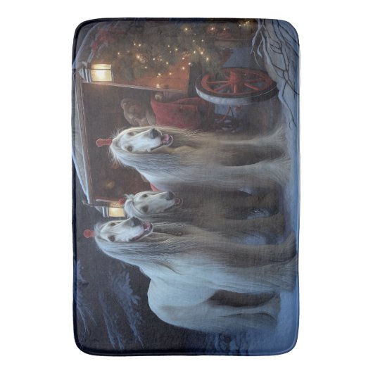 Afghan Hound Snowy Sleigh Ride Kerstmisdecor Badmat (Voorkant Verticaal)